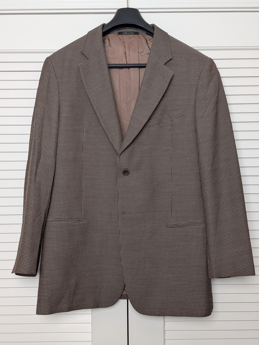 Armani Collezioni Men's Blazer Sport Coat 44R Brown Houndstooth Made In Italy